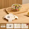 Lonchera de Vidrio Xilekou, Segura para Microondas, para Oficinistas, Lonchera de Frutas tipo Bento, Lonchera Compartimentada, Grado Alimenticio
