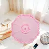Sombrilla de Encaje para Fotografía, Decoración de Sombrilla Lolita, Sombrilla de Encaje de Color Sólido con Mango Recto, Sombrilla de Rendimiento Hecha a Mano