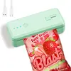 Máquina selladora recargable para conservación de alimentos, mini máquina selladora y abridora de bolsas de snacks tipo prensa para cocina