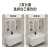 Mueble de baño de estilo crema con lavabo de cerámica integrado, mueble de baño de aluminio, combinación de lavabo, inodoro y mesa de lavado