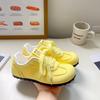 Zapatos de Plataforma Novedosos Color Amarillo Limón 2024 Nuevas Explosiones Zapatos Blancos para Mujer Combinan con Todo Calzado Deportivo Casual