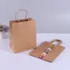 Bolsa de Papel Kraft Personalizada para Tienda de Café y Té con Leche Bolsa de Mensajero en Blanco para Llevar Bolsa de Empaque Plegable de Papel Kraft