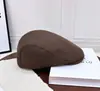 Boné de cor sólida com padrão espinha de peixe vintage para homens e mulheres, boina simples texturizada de aba curta, artístico e casual, boné ajustável tipo bico de pato