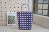 Bolsa Larga de Plástico Tejido Gato Hawaiano Kitty Bolsa Tejida Casual para Vacaciones Bolso de Mano Bordado de Dibujos Animados Lindo