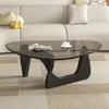 Mesa de centro de vidro, móvel para sala de estar, adequado para apartamentos pequenos, design moderno e minimalista, estilo de luxo leve, design nórdico, mesa de centro criativa e moderna