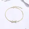 Pulsera de Plata de Ley 925 Falda Pequeña Circonita Lujo Ligero Joyería de Nicho para Mujeres Sensación de Alta Gama Joyería de Mano Hoja de Ginkgo Pulsera de Nuevo Estilo Chino