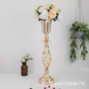 Suporte de Flores de Mesa Estilo Europeu para Casamento Metal Galvanizado Dourado Suporte de Velas Coroa de Ouro Decoração de Casa para Casamento Decoração de Mesa para Salão de Banquetes