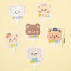 Decoraciones para pastel de cumpleaños de niños de moda roja te desean un feliz cumpleaños tarjeta de oso adorno para hornear