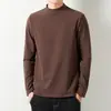 Nova blusa masculina de gola alta de manga comprida para o outono, estilo coreano, moderna, camiseta preta pura para o outono