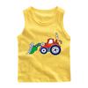 Chaleco para niño verano nuevo camiseta sin mangas para niño algodón ligero transpirable patrón de excavadora ropa de moda para niños