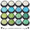 High flash PET lantejoulas ultra-finas 1mm quadrado glitter pó unha gradiente laser pó nail gel