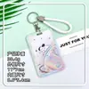 Porta-Cartão Rígido Fresco e Simples para Estudantes, Porta-Crachá Anti-Perda Durável com Sistema de Empurrar e Puxar, Capa Protetora