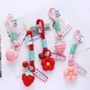 Llavero de cuerda de mano con colgante de fresa al por mayor, problemas y cosas buenas suceden, decoración de bolsa de regalo pequeña de fresa de moda en internet