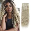 Atacado Europeu e Americano de Perucas Transfronteiriças Conjunto Longo de 6 Peças Ondas de Água Cachos Pequenos Extensões de Cabelo Clip-In Peças de Peruca 20 polegadas