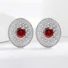 Pendientes de Hip-Hop Europeo y Americano con Circonita Micro-Pavimentada de Diamante Completo para Mujer, Pendientes Plateados de Moda, Nueva Joyería Transfronteriza, Pendientes Elegantes