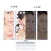 Espejo de maquillaje LED de doble cara espejo cruzado espejo de tocador de escritorio para comercio electrónico espejo de maquillaje con atenuación continua