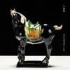 Caballo Tang Sancai Caballo de Cerámica Año del Caballo Adorno Regalo Nacional Artesanía de Caballo Regalo Decoración de Sala de Estar Adorno para el Hogar Seis Caballos