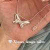 Corea del Sur Estilo Ins Joyería de Industria Pesada Plata Esterlina S925 Uso Apilado Collar Ancho de Lazo Brillante Cadena Clavicular Simple para Mujer