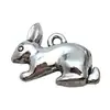 Pendente de Coelho da Páscoa de Prata Antiga DIY Transfronteiriço Acessórios de Liga Chaveiro Acessórios Pingente de Pulseira Colar Brinco