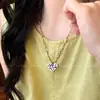 Collar de Cuerda Trenzada con Cuentas de Cerámica Rosa en Forma de Manzana para Mujer Diseño de Nicho Dopamina Cadena para Clavícula Accesorio de Cuello Personalizado