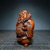 Colección Antigua de Tallas en Madera de Boj de Hoja Pequeña, Figuras de Bendición de Zhong Kui, Juguetes Portátiles, Piezas de Mano, Artesanía, Tallas en Madera Maciza