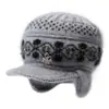 Gorro de punto forrado de forro polar a prueba de viento y resistente al frío para otoño e invierno, diseñado para proteger las orejas, para madres de mediana edad y mayores