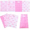 Bolso de Regalo Transfronterizo Serie Lazo Rosa Plástico Impreso Boca Plana Bolso de Plástico Película Perlada Bolsa para Joyería