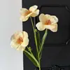 Flor artificial de tulipán de tres cabezas de película 3D para decoración de escenas de boda, decoración de alta gama para el hogar, flor artificial para comercio exterior, flor artificial