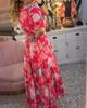 2024 Amazon Independent Station AliExpress Printing Comprimento e largura do vestido Cross-border European and American Foreign Trade Vestido feminino