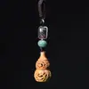 Incienso en Píldora de Sándalo Verde Calabaza Portátil Accesorio de Seguridad Estilo Antiguo Bola de Aromaterapia Colgante Chino para Hombres y Mujeres