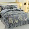 Juego de Cuatro Piezas de Vellón de Leche Cálido Engrosado de Alto Gramaje Franela Coral Vellón Sábana Funda de Edredón Juego de Tres Piezas Ropa de Cama
