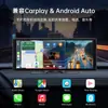 Pantalla de Navegación Carplay para Coche Montada en el Parabrisas de 10.26 pulgadas con Duplicación de Pantalla, Cámara Doble Frontal y Trasera 4K, Pantalla Inteligente, Inalámbrica
