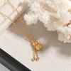 Nuevo Chinoiserie Borla Redonda de Cuentas Calabaza de Bendición Collar de Acero de Titanio Cadena de Clavícula Auspiciosa de Bendición Femenina Regalo