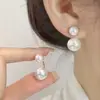 Moda Aretes de Perlas Grandes y Pequeños de Dos Piezas para Mujer, Elegantes y Sofisticados, Vintage Dulces Versátiles