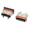 Conector Hembra Impermeable de Aleación en Polvo para Montaje Vertical USB Tipo C de 16 Pines H=6.8mm/7.8mm para Montaje en Superficie Vertical