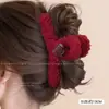 Pinza para el pelo de felpa con lunares de alta gama 2026, Pinza de tiburón moderna y exquisita para mujer, Versátil para el uso diario y el trabajo, Accesorio para el cabello