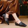 Mocassins para Mulheres 2025 Outono Novo Couro Bovino de Primeira Camada Sapatos para Todas as Estações Flats de Couro Trançado à Mão Sapatos de Moda para o Dia a Dia