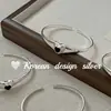 Estilo Ins Coreano Nueva Moda Joyería de Plata Plata de Ley S925 Circonita Negra Pulsera de Corazón Apilable Estilo de Alta Gama para Mujer