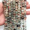 Cuentas sueltas de fantasma verde natural, cuentas redondas de cristal de fantasma verde, cuentas hechas a mano, pulsera de cristal, collar, accesorios de joyería DIY