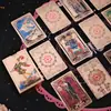 Cartas de Tarô Waite Mini Douradas Clássicas, 78 Cartas, Portátil e à Prova d'Água