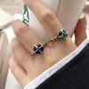 Anillo de Plata 925 Abierto con Cruz de Circonita sin Color ZHIYUN, Joyería Personalizada de Lujo Ligero, Sentido de Alta Gama, para Mujer