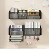 Estante de almacenamiento de pared para dormitorio de estudiantes, estante colgante adhesivo para dormitorio, organizador de pared para mesita de noche/sobre cama, cesta colgante sin perforaciones