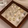 Pendientes Metálicos de Gama Alta para Rostros Cuadrados y Redondos que Hacen que el Rostro Parezca Más Delgado, Pendientes de Estilo Retro de Nicho, Pendientes de Perlas Artificiales de Lujo Ligero Estilo Francés para Mujeres