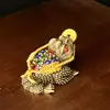 Adornos Dorados Senshe Sapo Dorado de Tres Patas Sapo Sala de Estar Oficina Decoración del Hogar Regalo de Apertura de Tienda Adornos