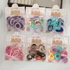 Diademas Infantiles Empaquetadas en Tarjeta que No Dañan el Cabello, Bandas de Colores para el Cabello para Niñas, Gomas para el Cabello de Bebé para Coletas Pequeñas, Cuerdas para el Cabello para Trenzar, Accesorios para el Cabello