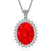 Transmisión en Vivo de Douyin Venta Caliente Collar Colgante de Tesoro Colorido Anillo Conjunto de Joyería de Piedras Preciosas Ovaladas Rojas Rosas de Superhéroe de Gama Alta