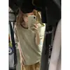 Estilo Americano Retro Design de Moda Senso de Nicho Versátil Gola Redonda Casual Listrada Manga Curta Camiseta Feminina Verão Solta Emagrecedora Tendência