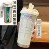 Taza Termo de Bádminton a la Moda, Taza de Agua Deportiva Personalizada con Popote, Taza de Café con Doble Boquilla para Hombres y Mujeres, Gran Capacidad, Alto Valor Estético