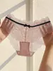 Tejedor de Sueños Ballet~Estilo Encaje Francés de Puro Deseo Panties para Mujer Sexy Transpirables Cintura Media-Baja Triángulo de Algodón Puro en la Entrepierna