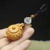 Llavero de Tetera de Loto de Ciprés Colgante para Teléfono Llavero de Tetera de Madera Colgante para Bolso Cadena para Teléfono Regalo